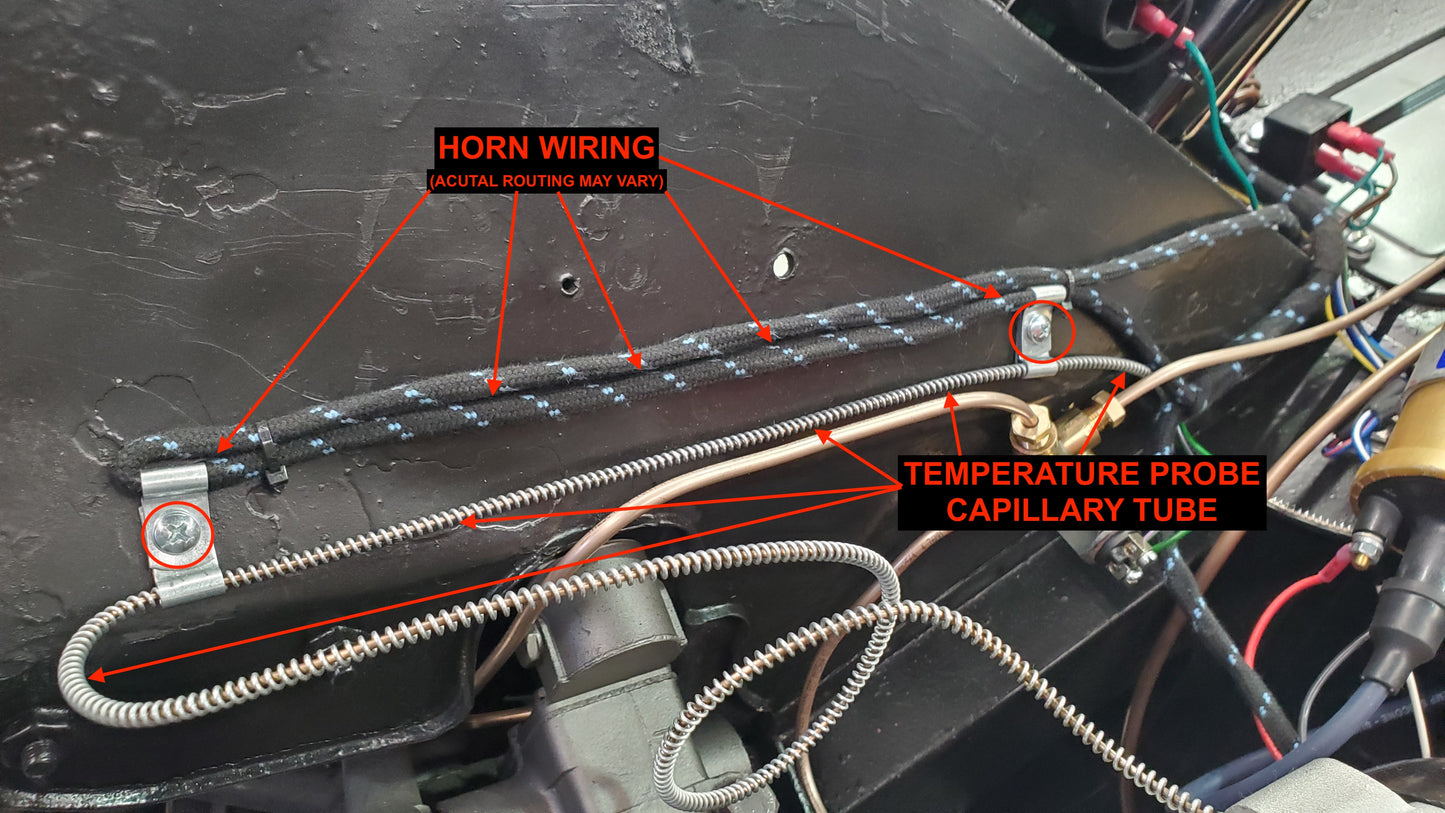 Bugeye under-bonnet screw kit (screws used to fasten hydraulic lines, windscreen washer line, temp gauge capillary tube, voltage regulator, fuse block, horn wiring, oil pressure gauge line)
