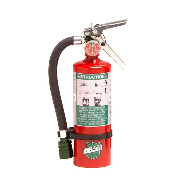 2.5 lb. Halotron fire extinguisher, no residue left behind, safe to use for all Bugeye-related fires!