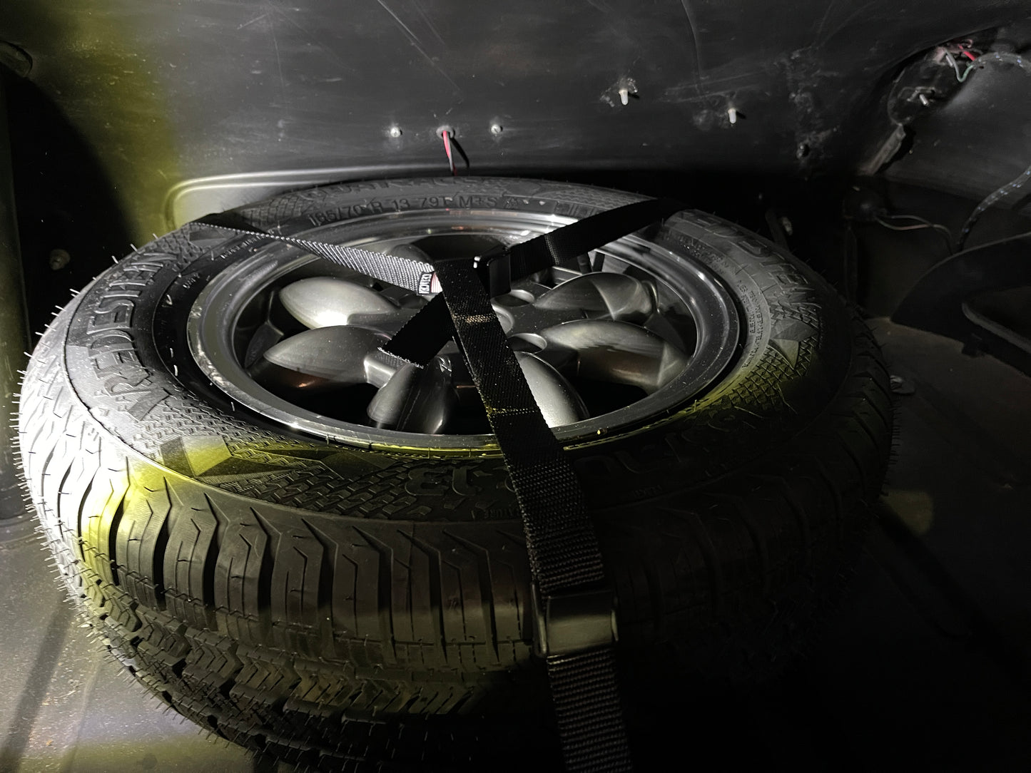 Trunk spare tire Hold Down Straps