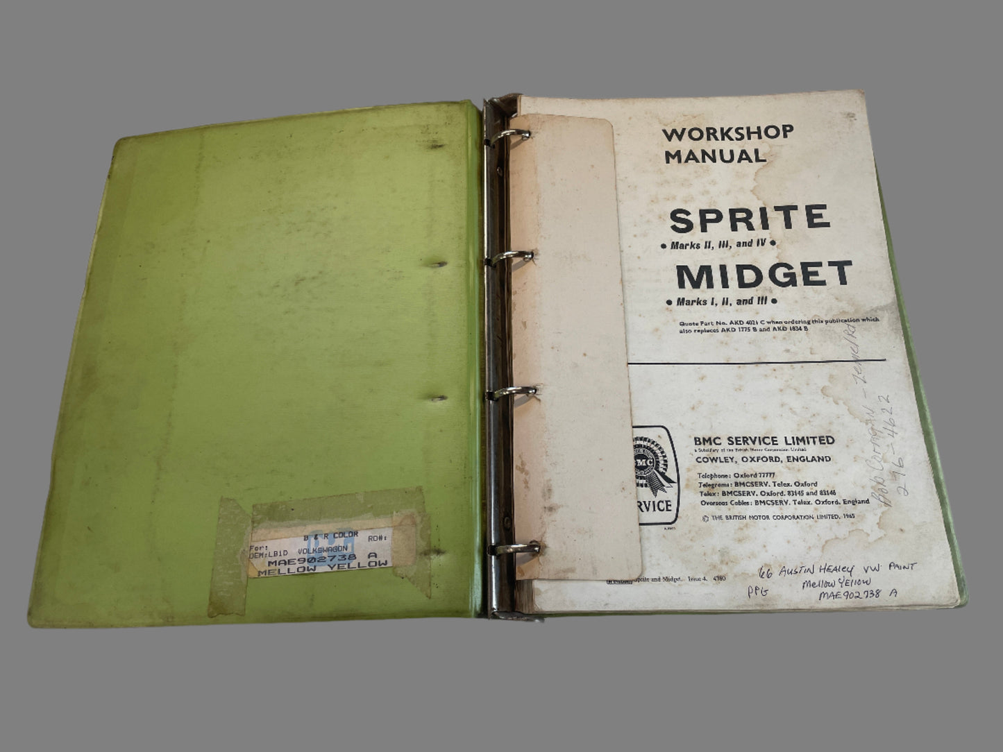Original Bugeye/Midget Factory Repair Manual-RARE