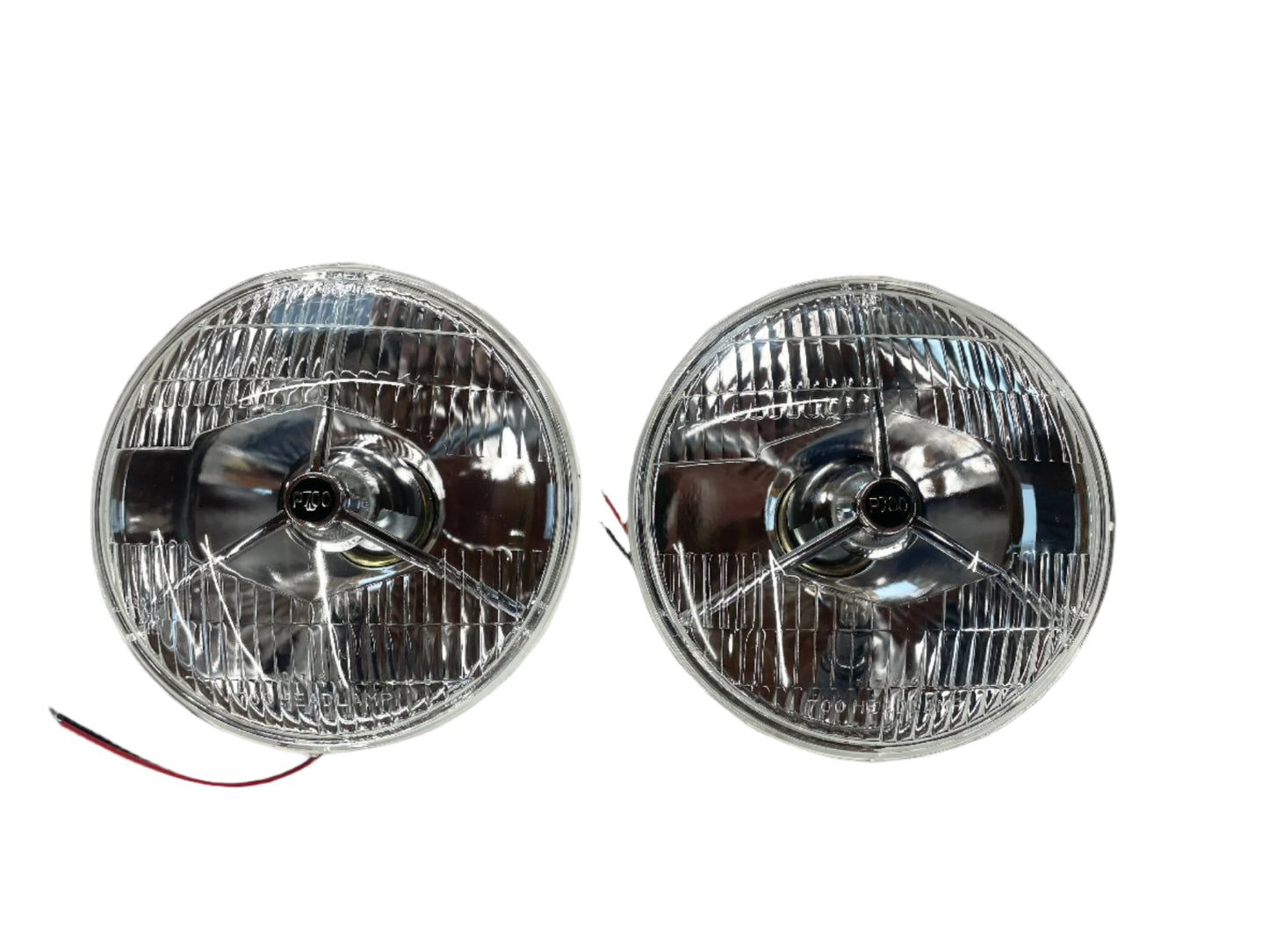 Tri Bar Headlamp Pair w/ H4 Bulbs