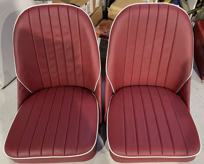 Pair of Complete Upholstered Bugeye Seats with All New Parts