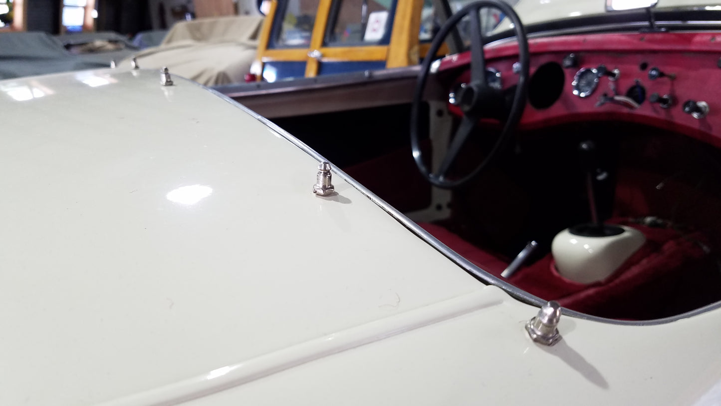 Austin Healey Sprite MALE Short tonneau lift dot and twist fitting kit, body mounting - Bugeye