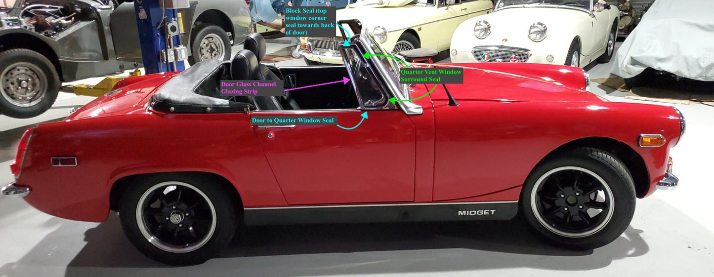 Spridget Vent Window Seals (1962-'80)