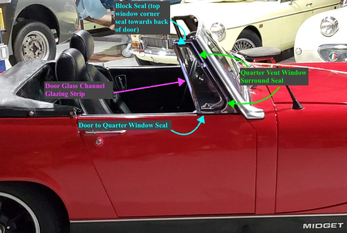 Spridget Vent Window Seals (1962-'80)