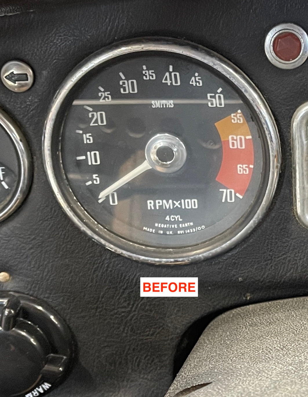 Late Spridget/MGB 3 1/2" Electronic Tachometer (1968-Up)