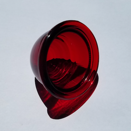Austin Healey Sprite Red GLASS rear beehive turn signal lens (sold individually) - Bugeye