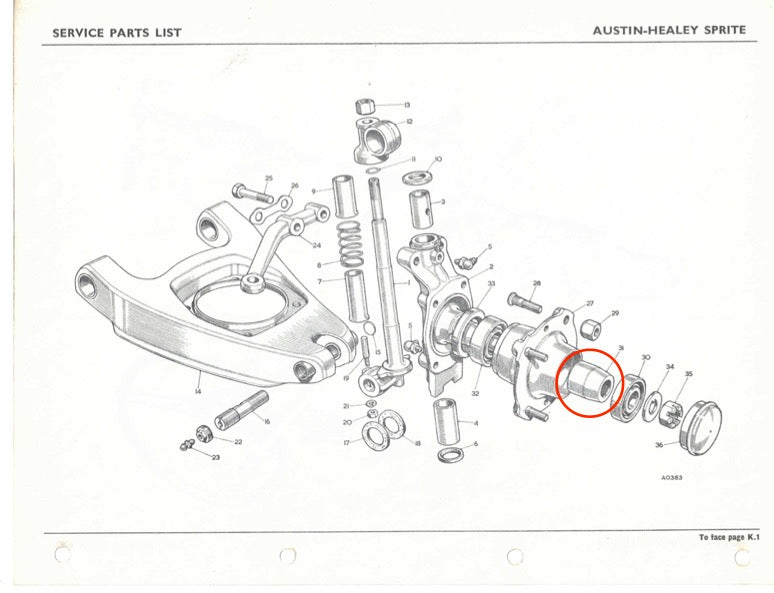 Front Wheel Bearing Spacer (All Spridgets)