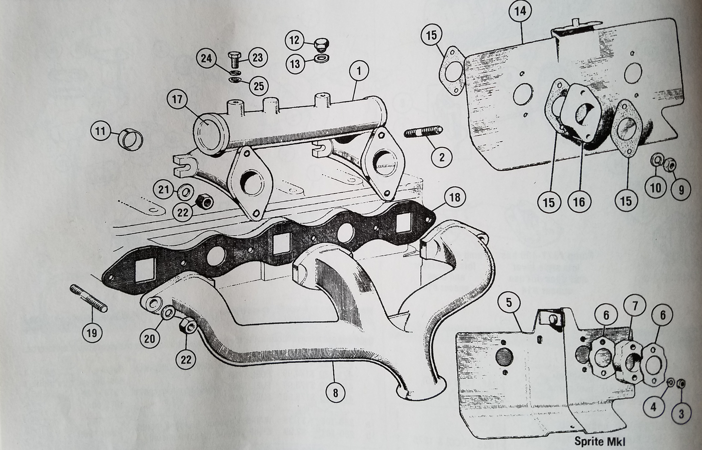 Austin Healey Sprite Exhaust Manifold Mounting Kit - Bugeye