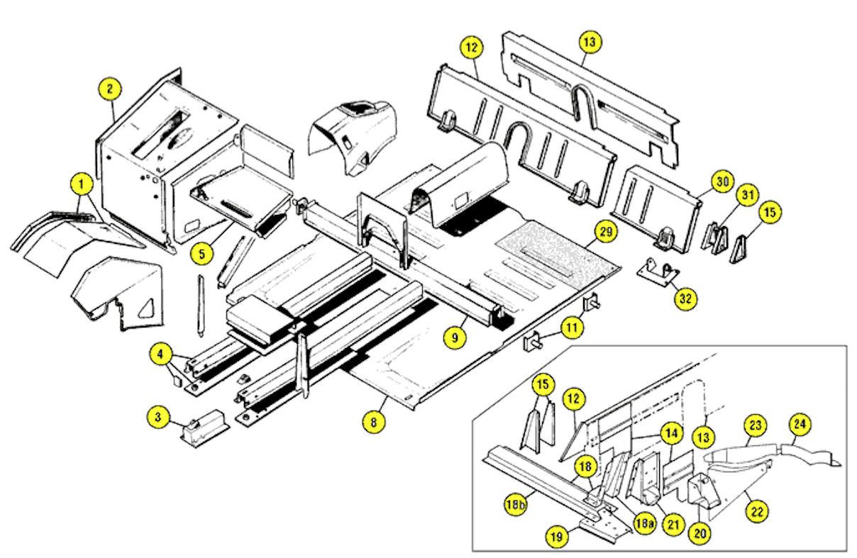 Austin Healey Sprite Footwell Repair Panel (Left Side)  - Bugeye