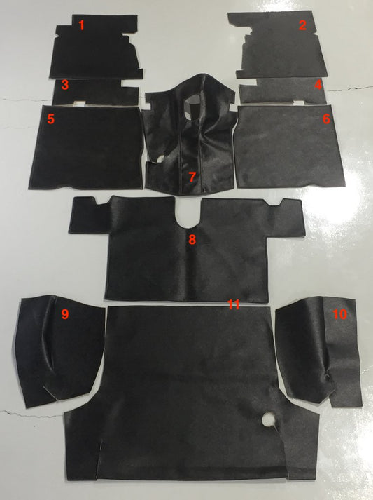Austin Healey Sprite Deluxe Rubberized Hardura Floor Coverings!  Complete set (Cockpit + Trunk kit) Interior - Bugeye