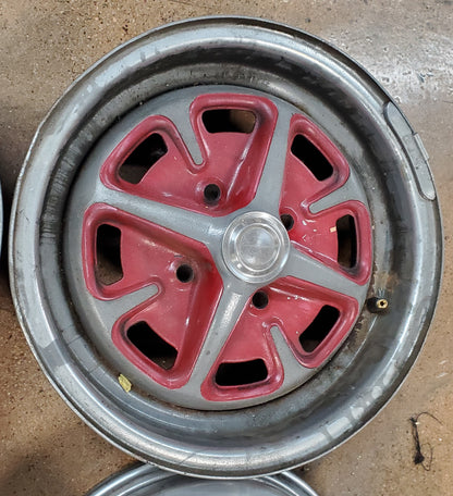 Set of four (4) 13" Rostyle wheels for Sprite/Midget with center caps