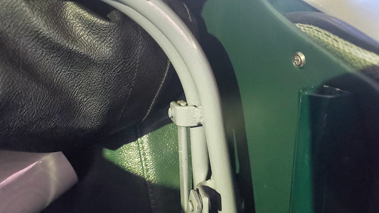 Concours-correct convertible top bow paint, medium gray (12 oz. aerosol)