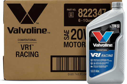 Valvoline VR-1 20w/50 motor oil with Zinc (sold in cases of 6 quarts)