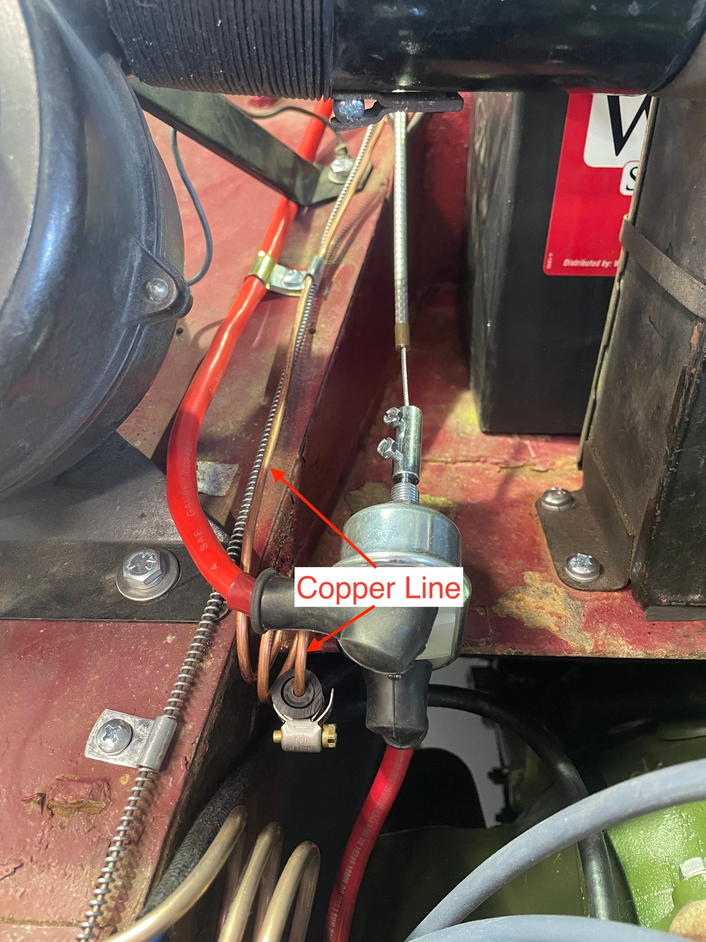 Oil pressure gauge copper line (948-1275 Engines)