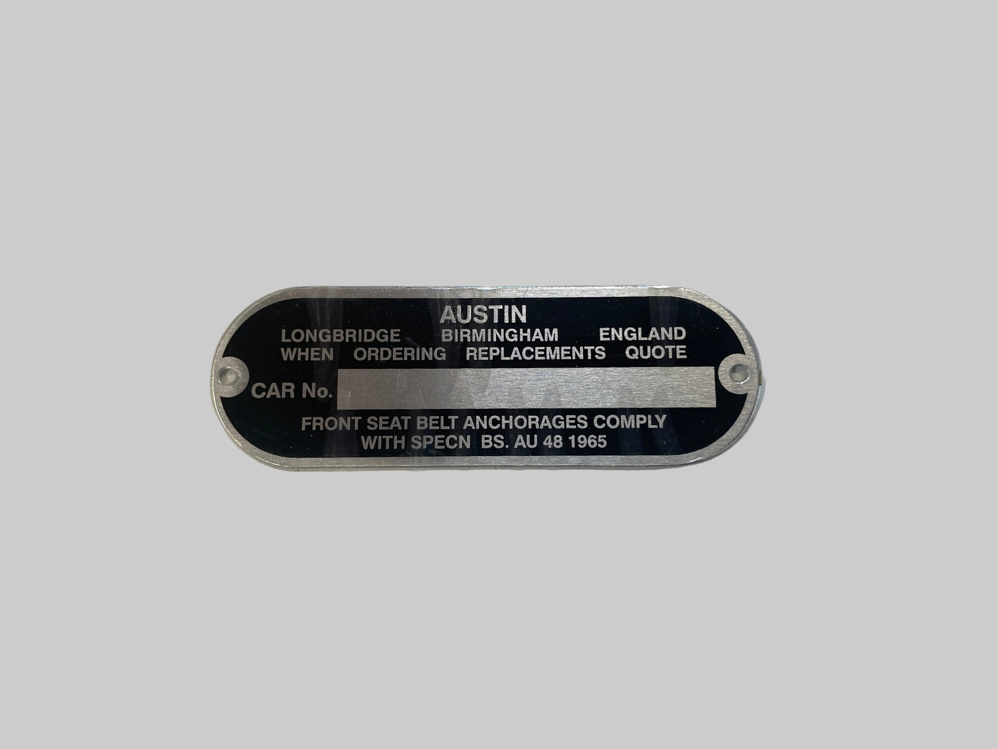 VIN Plate - 1275-1969