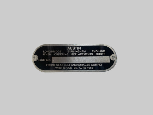 VIN Plate - 1275-1969