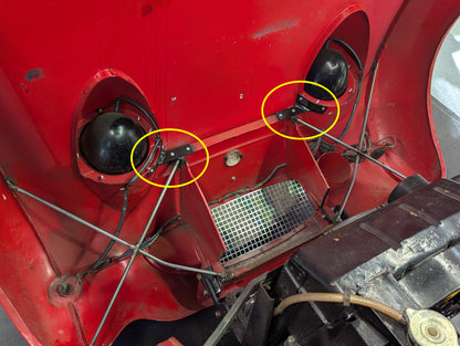 Headlight Bucket Reinforcement Brackets (Set for flip nose car) - Bugeyeguys