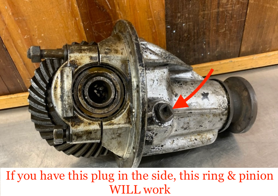 3.9 Ring and Pinion Gear Set for EARLY "C" Housing (WITH Drain Plug)