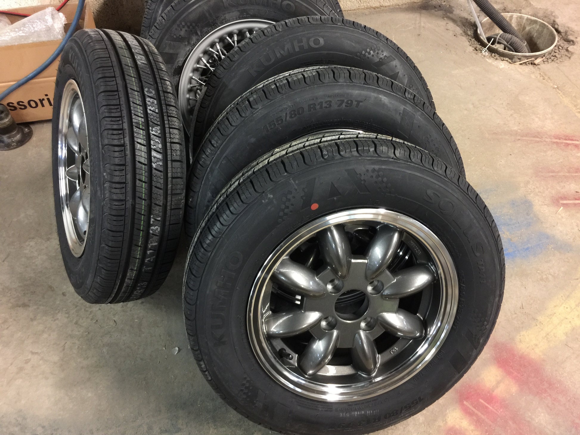 Austin Healey Sprite Mount and balance set of four tires  - Bugeye