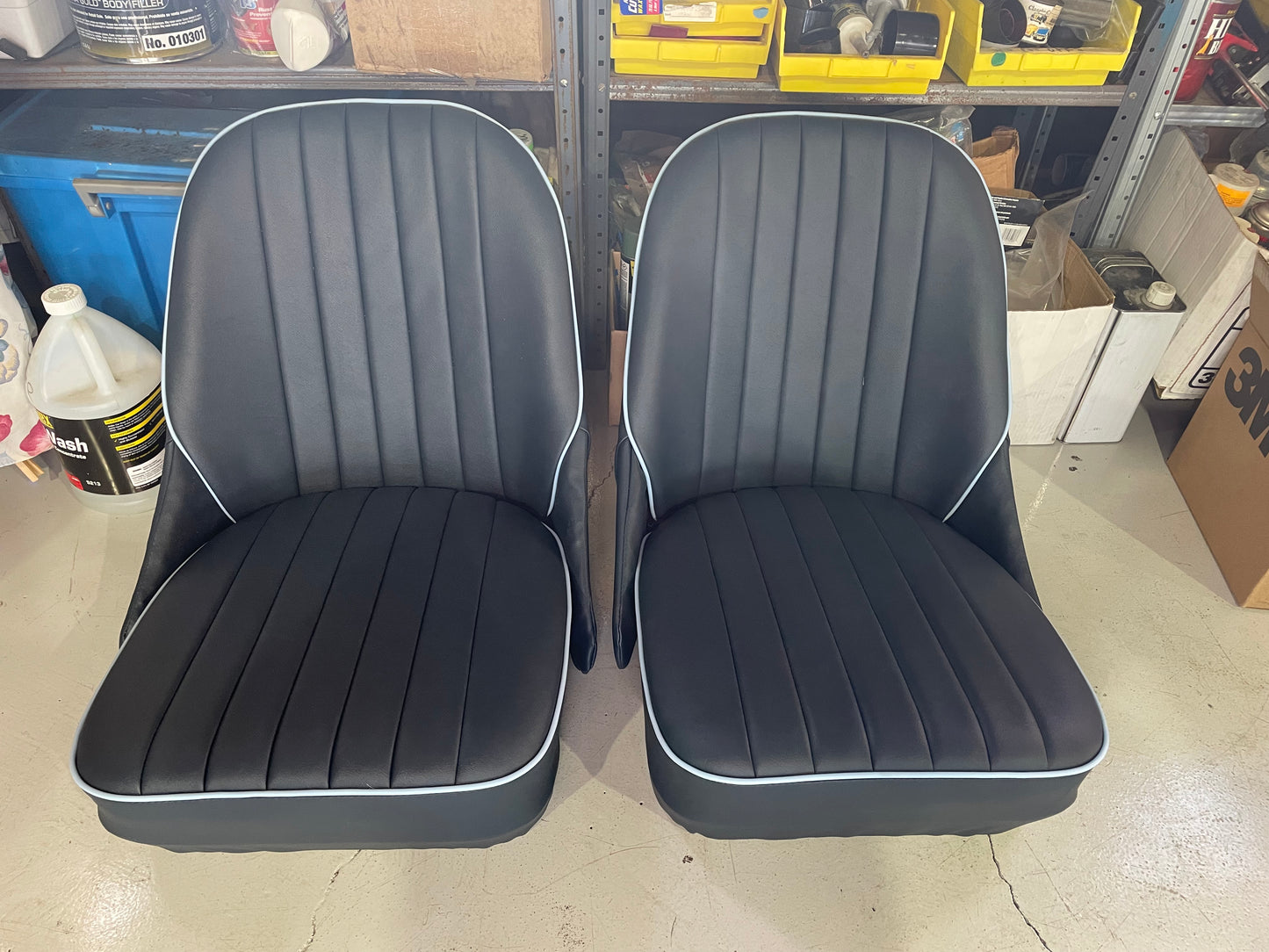 Pair of Complete Upholstered Bugeye Seats with All New Parts