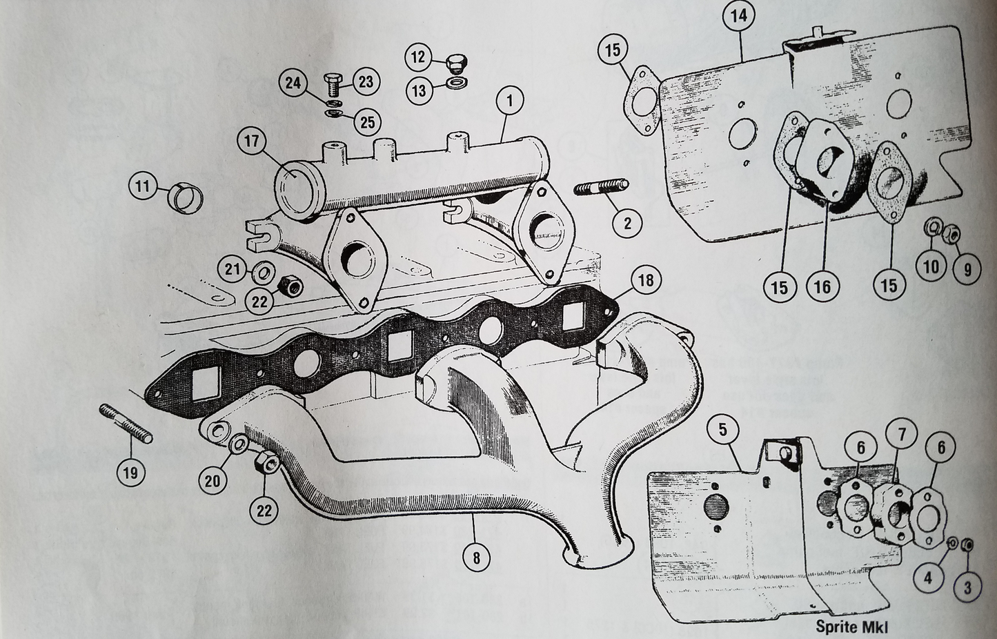 Austin Healey Sprite Exhaust Manifold Mounting Kit  - Bugeye