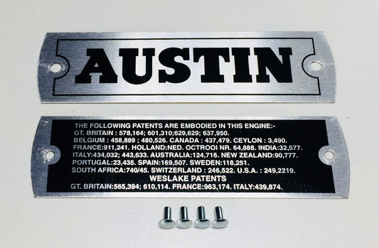 Austin Healey Sprite Austin Healey Sprite Engine Valve cover ID plate kit  - Bugeye