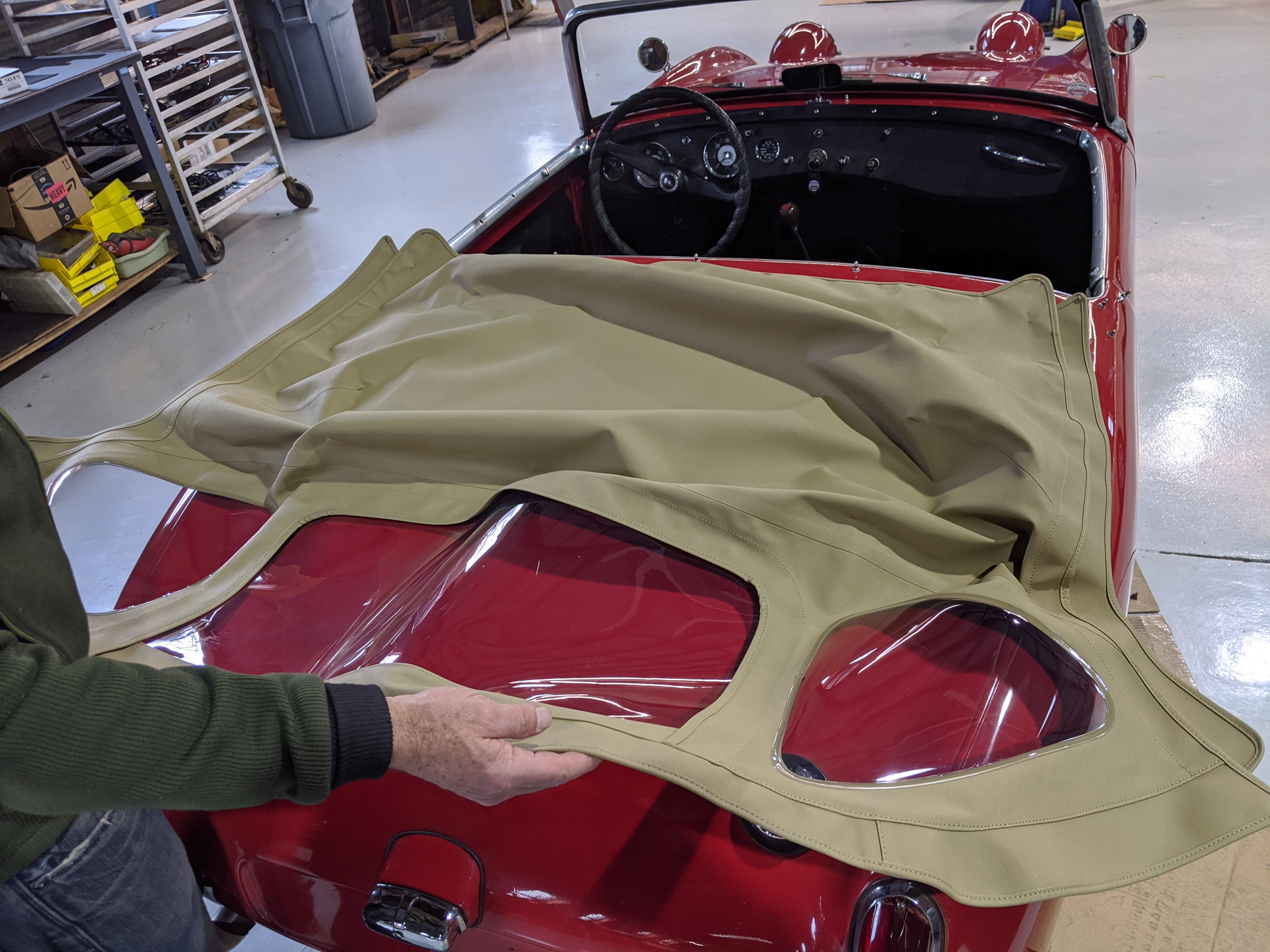 Austin Healey Sprite Bugeye Sprite convertible top with zip-down window - Tan/Camel Tops - Bugeye